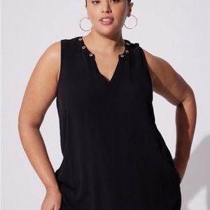 Torrid Crepe Grommet Tank